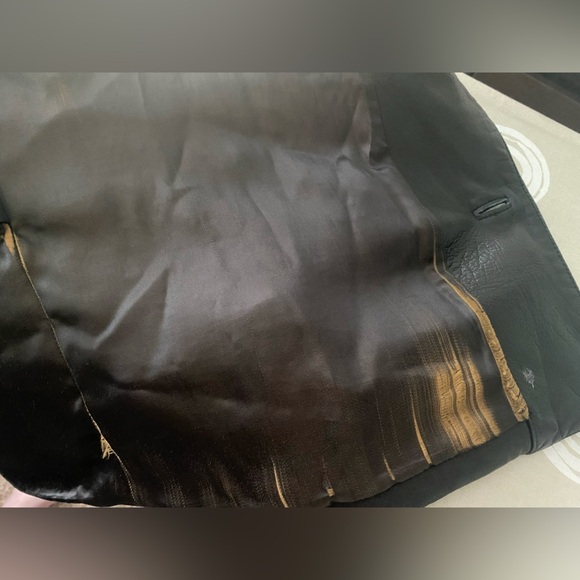 Marc New York Vintage Leather Jacket Mens Black Trench Coat Andrew Size Large L - Picture 10 of 10